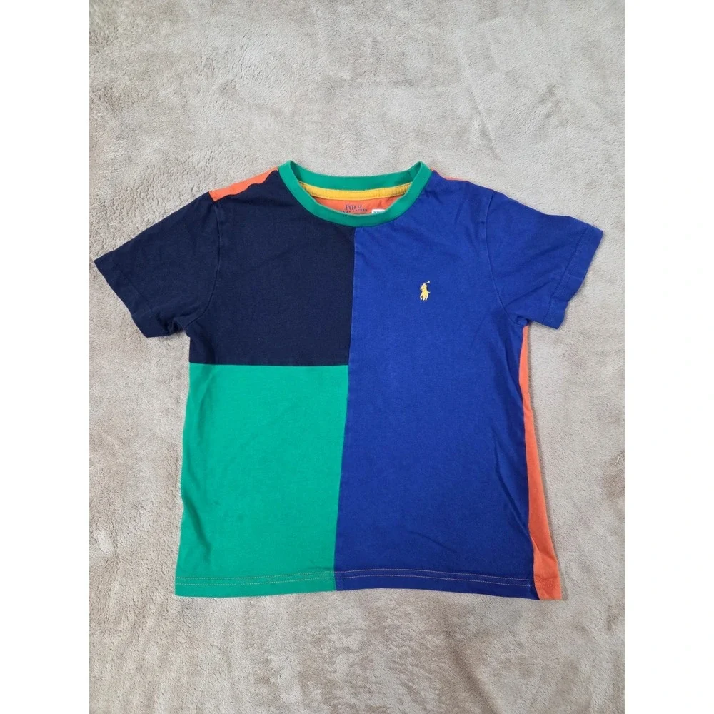Polo Ralph Lauren T-Shirt Toddler 6 Boys ColorBlock Cotton Jersey Tee